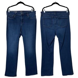 NYDJ Marilyn Straight Dark Wash Jeans Size 32 14 Slimming Lift Tuck Technology